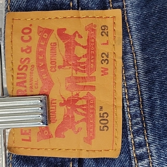 Levi's Mens 505 Stonewash Blue Regular Fit Straight Leg Denim Jeans 32 x 29 - Picture 9 of 14